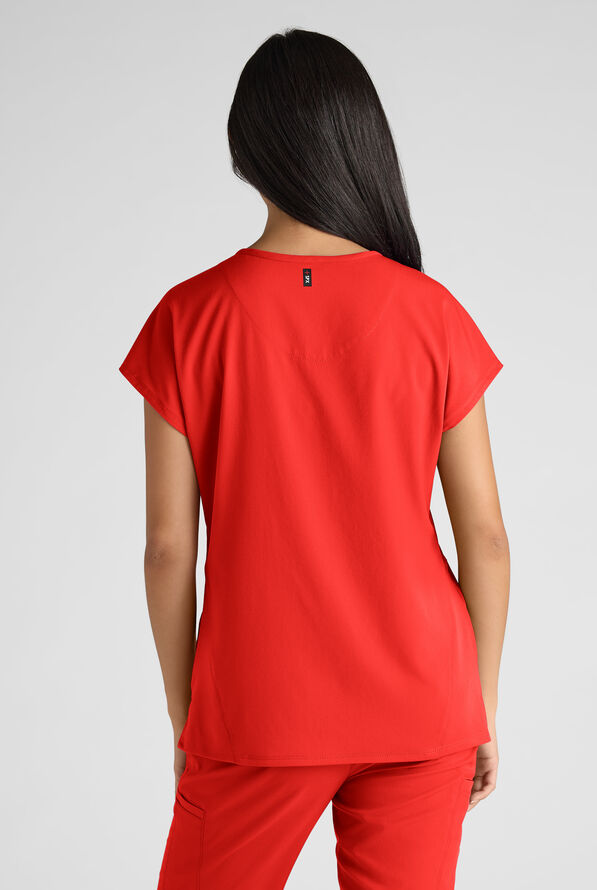 Blusa m&eacute;dica Grey's Anatomy by Barco Emerge Brylyn STRETCH con mangas dolm&aacute;n y 2 bolsillos para mujer - Sunset Orange - 2