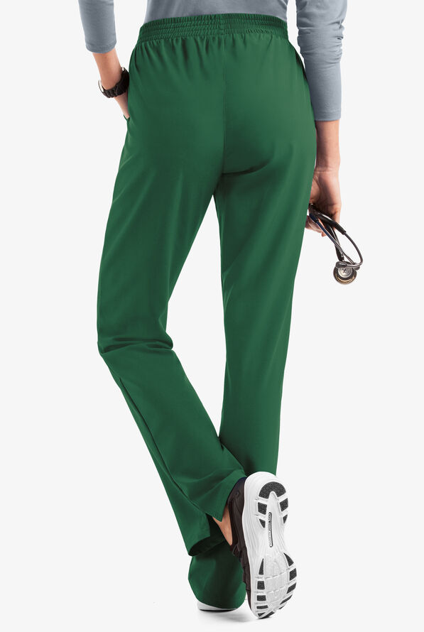 Easy STRETCH Alana Women's 2-Pocket Pull On Scrub Pants - Petite - Hunter - 2