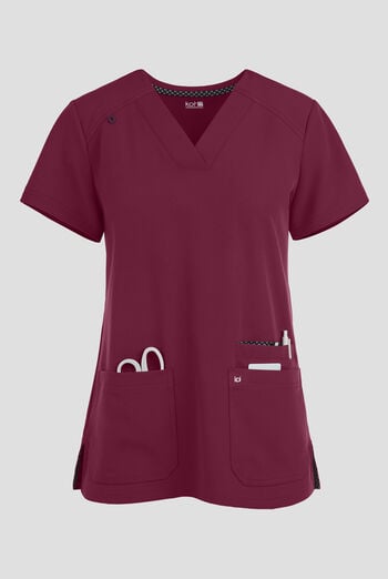 Blusa m&eacute;dica Koi Next Gen Hustle and Hear con cuello en V y 3 bolsillos para mujer
