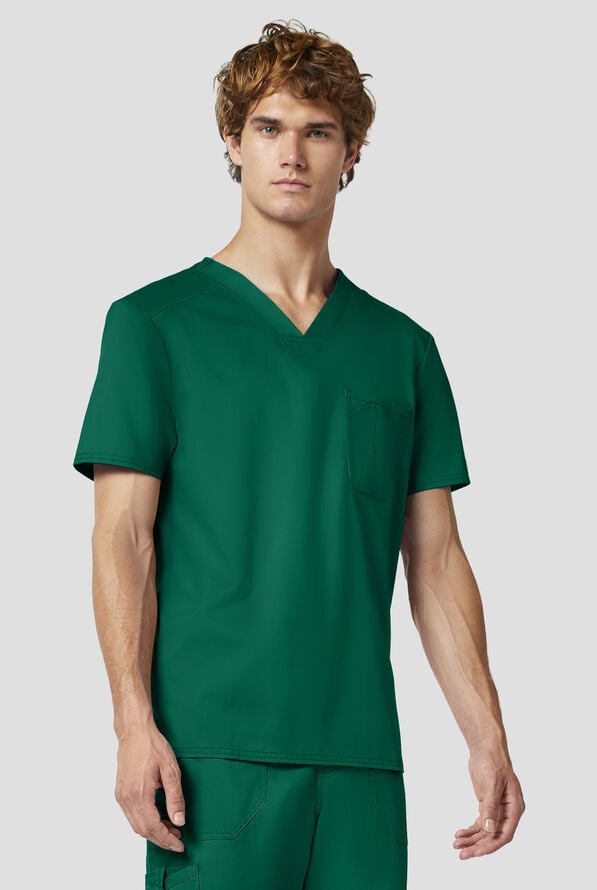 Camisa m&eacute;dica Cherokee Workwear Revolution con cuello en V y 1 bolsillo para hombre - Hunter - 2