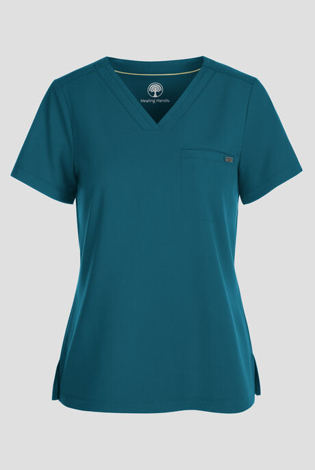 Healing Hands Quest Women's 1-Pocket STRETCH Tuck In V-Neck Scrub Top