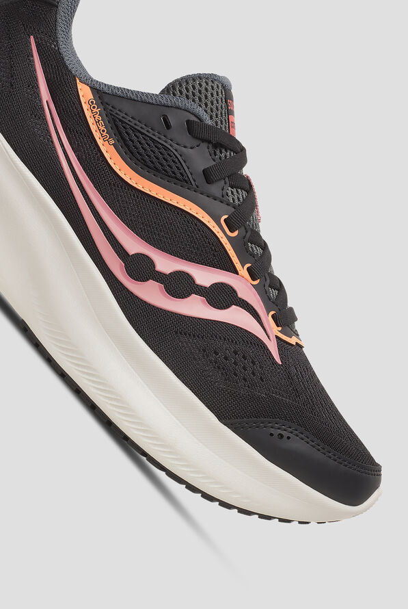 Saucony Women's Cohesion 18 Black / Salmon Athletic Lace Up Shoes - null - 3