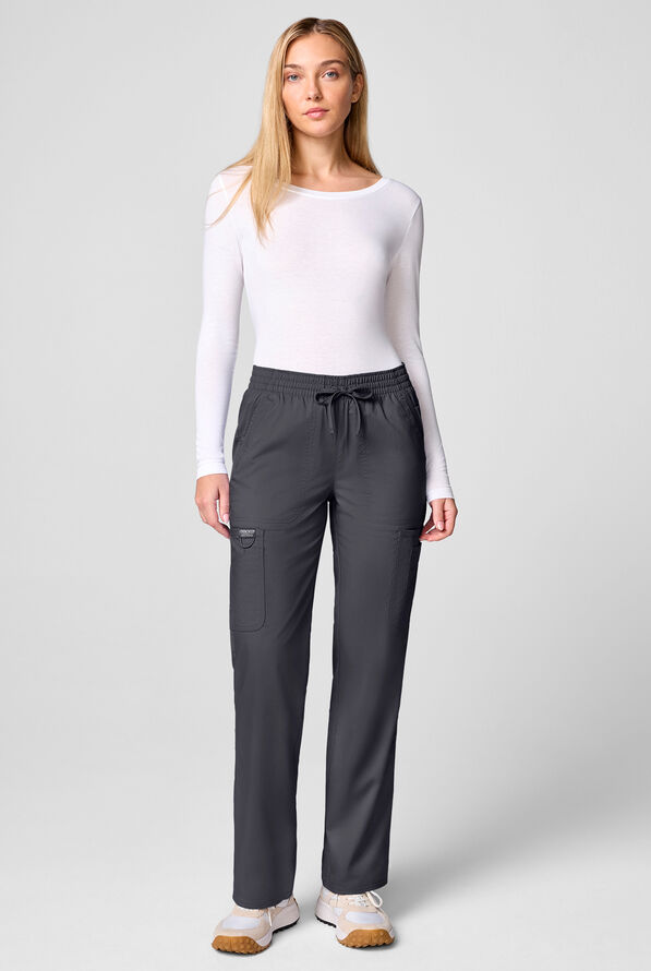 Pantal&oacute;n m&eacute;dico Cherokee Workwear Revolution STRETCH con piernas rectas y 12 bolsillos para mujer - Pewter - 5