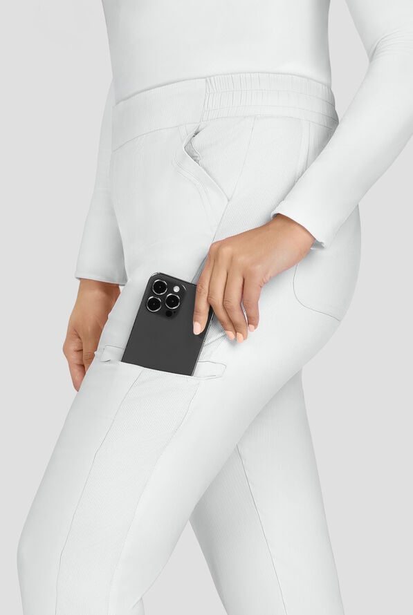 Pantal&oacute;n m&eacute;dico koi Lite&trade; Chessa con piernas rectas y 6 bolsillos para mujer - White - 3