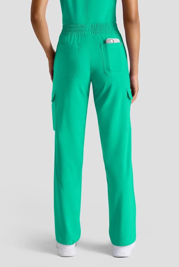 Easy STRETCH Ayo Women's 10-Pocket Cargo Scrub Pants - Dynasty Green - 2