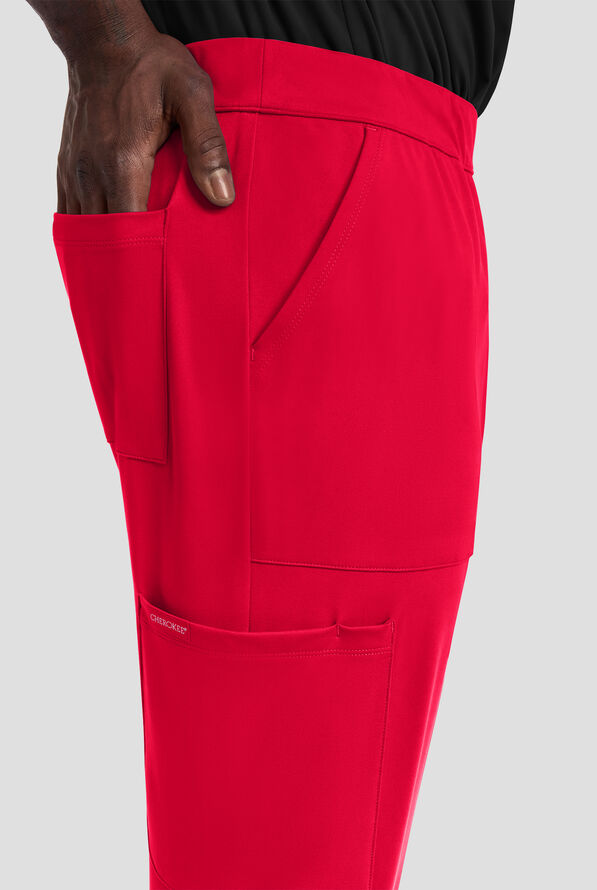 Pantal&oacute;n m&eacute;dico Cherokee Achieve STRETCH estilo jogger cargo con 5 bolsillos para hombre - Red - 3