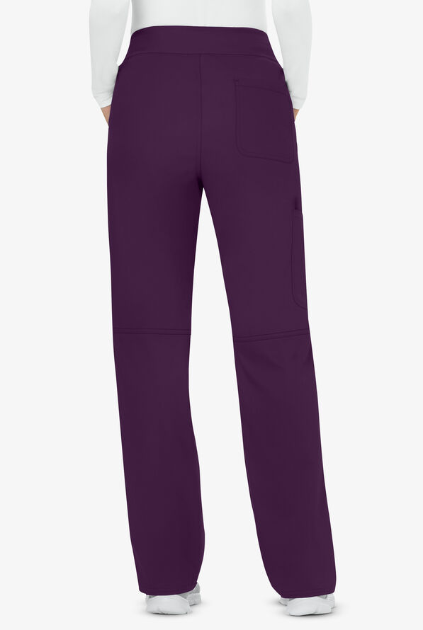 Cherokee Workwear Revolution Women's 4-Pocket STRETCH Pull-On Cargo Scrub Pants - Tall - Eggplant - 3