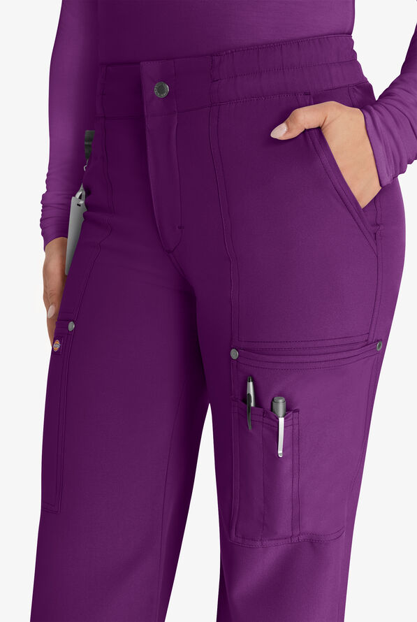 Dickies EDS NXT Women's 5-Pocket Straight Leg Cargo Scrub Pants - Eggplant - 2