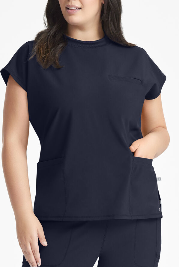 Blusa médica Cherokee Infinity STRETCH con mangas dolmán y 4 bolsillos para mujer - Navy - 2