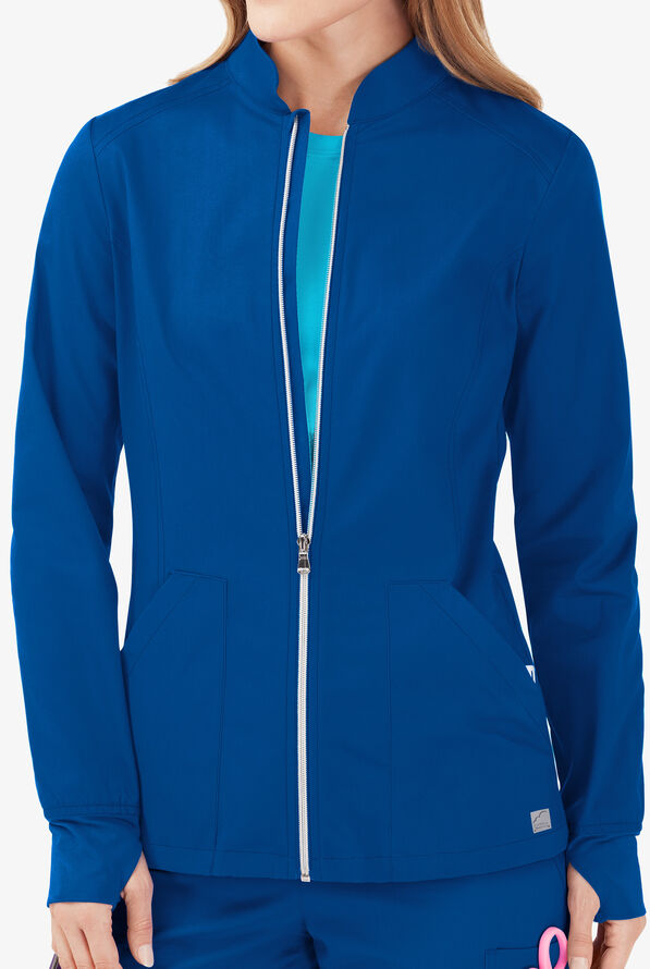 Chaqueta médica UA Butter-Soft STRETCH con cremallera y 3 bolsillos para mujer - Royal - 2