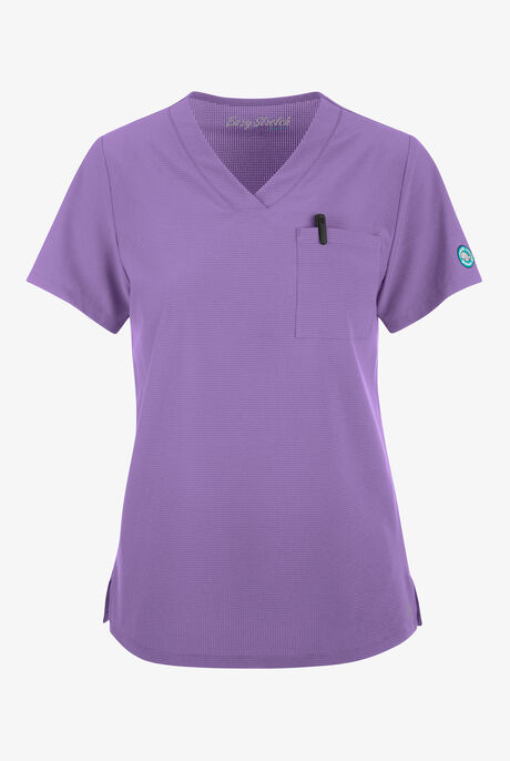 Easy Stretch EcoGrid Ariel Women's 1-Pocket Tuck In/Wear Out Scrub Top