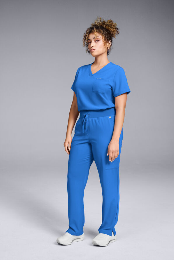 Hypothesis Women's Base V-Neck Tuck-In Scrub Top - Royal - 3