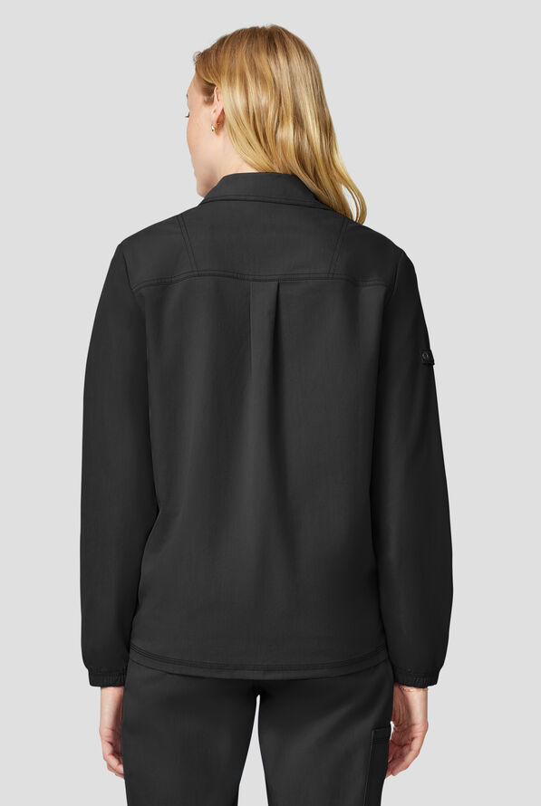 Dickies Forge Women's 3-Pocket Snap Front Scrub Jacket - Black - 4