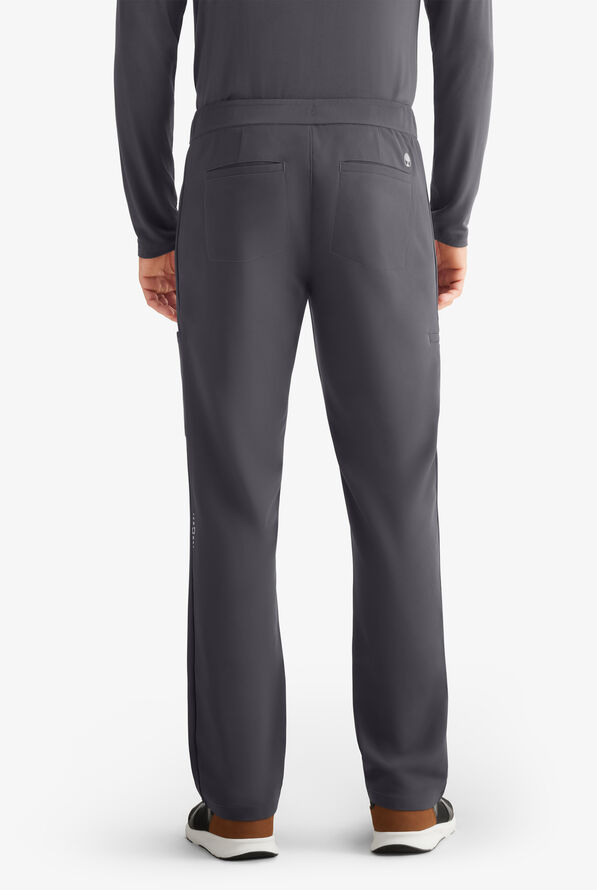 360 by Healing Hands Nash Men's 5-Pocket STRETCH Tapered Leg Drawstring Scrub Pants - Pewter - 2