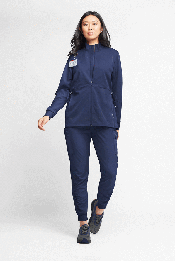 Chaqueta médica ajustable WhisperLite Eris con cremallera y 5 bolsillos para mujer - Navy - 7