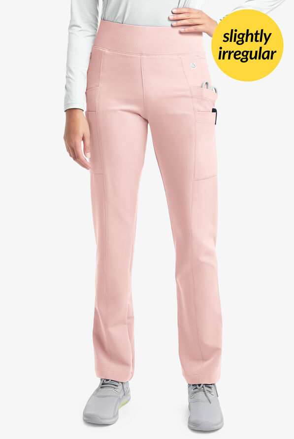 Butter-Soft Women's 6-Pocket Yoga Scrub Pants **Slightly IRREGULAR** - Sweet Pink - 1