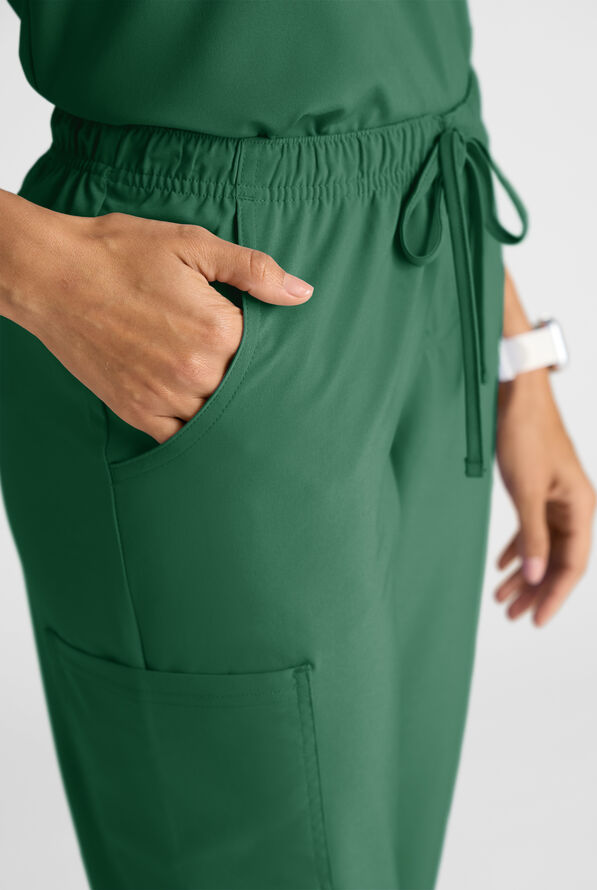 Easy STRETCH Eden Women's 4-Pocket Drawstring Scrub Pants - Hunter - 6