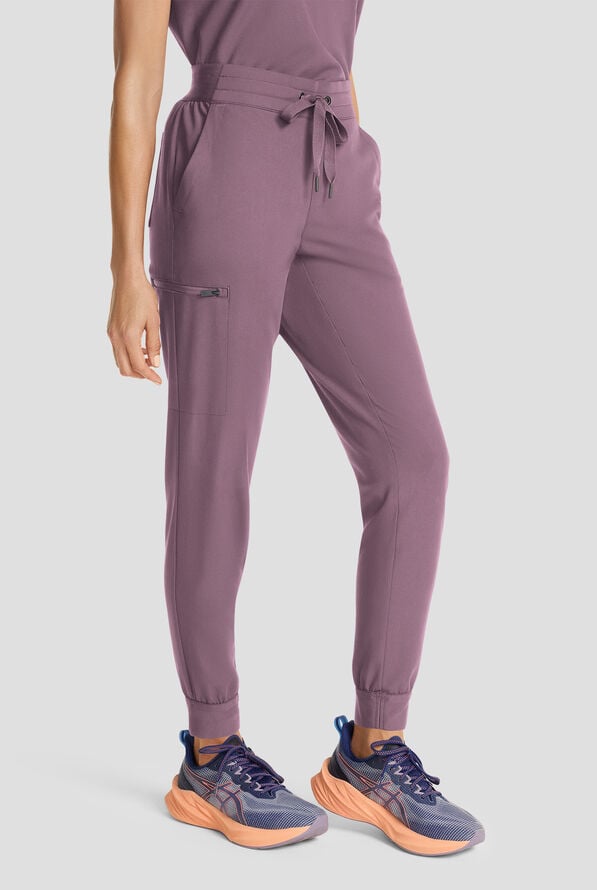Healing Hands Quest Women's 5-Pocket STRETCH Drawstring Jogger Scrub Pant - Elderberry - 1