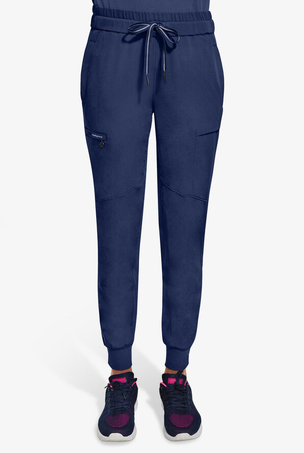 Healing Hands 360 Naya Women's 6-Pocket STRETCH Elastic Jogger Drawstring Scrub Pants - Navy - 1