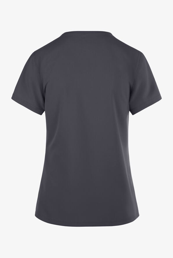 Dickies EDS NXT Women's 1- Pocket Tuck In Henley Scrub Top - Pewter - 2