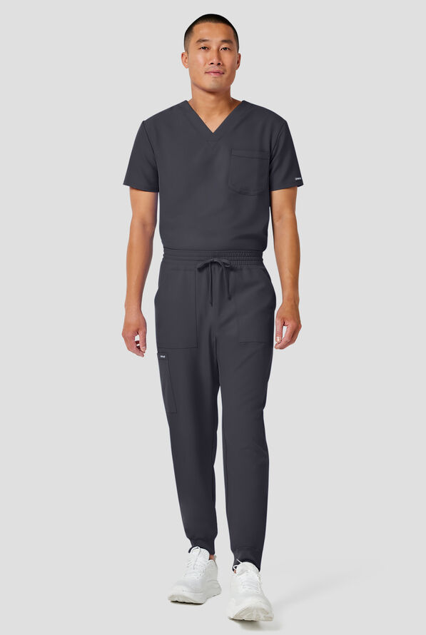 Pantal&oacute;n m&eacute;dico Cherokee Workwear Originals Ultra estilo jogger con cord&oacute;n y 4 bolsillos para hombre - Pewter - 4