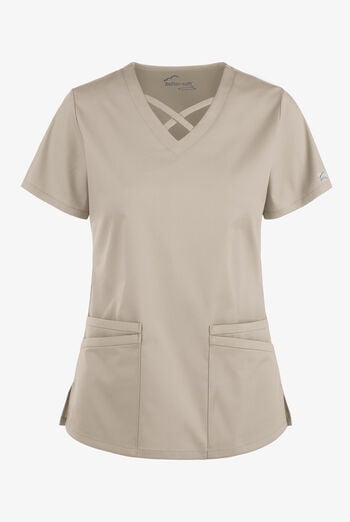Blusa m&eacute;dica UA Butter-Soft STRETCH con lazos entrecruzados y 4 bolsillos para mujer