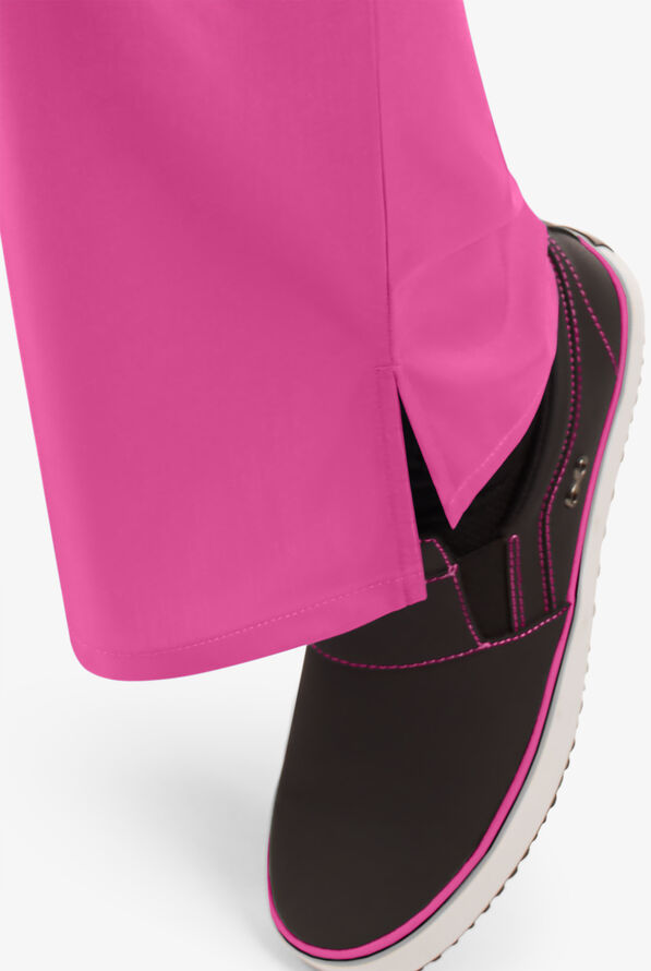 Cherokee Workwear Women's 3-Pocket Flare Leg Drawstring Scrub Pants - Shocking Pink - 5