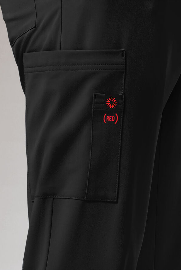Pantalón médico Hypothesis (RED) STRETCH estilo cargo con piernas rectas y 8 bolsillos para hombre - Jet Black - 2