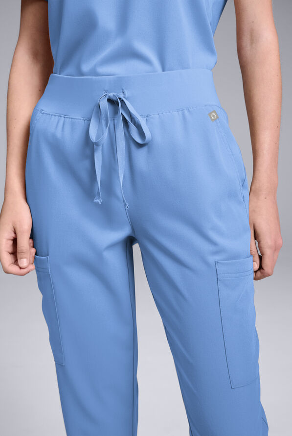 Hypothesis Women's Base 7-Pocket Straight Leg Cargo Scrub Pant - Tall - Ceil Blue - 6