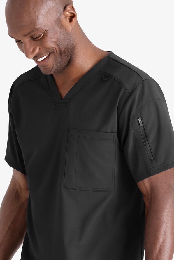 Camisa m&eacute;dica Grey's Anatomy&trade; by Barco Spandex STRETCH Murphy con cuello en V y 2 bolsillos para hombre - Black - 3