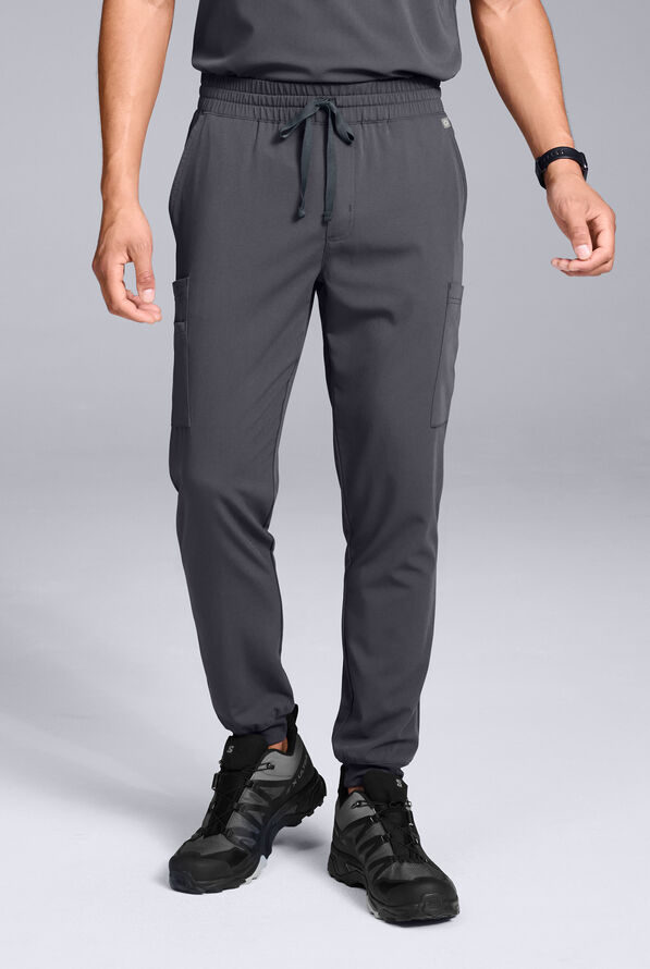 Pantalón médico Hypothesis S-R Shift Ready estilo jogger con 8 bolsillos para hombre - Pewter - 1