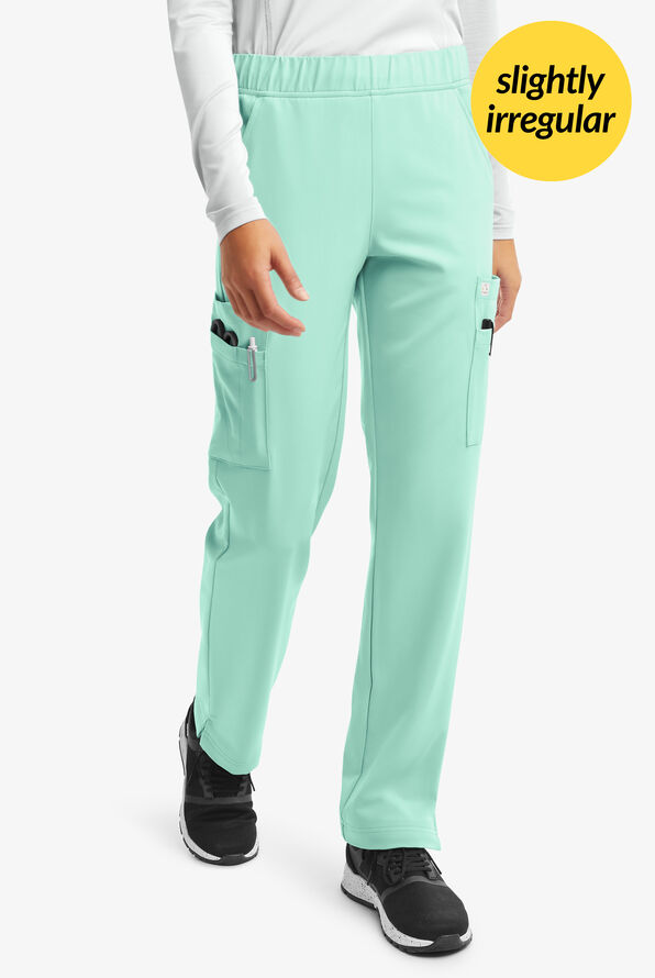Butter-Soft Women's 13-Pocket Cargo Scrub Pants **Slightly IRREGULAR**  - Beachside Blue - 1