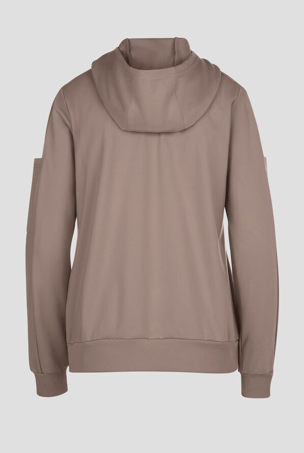Wink Renew Knit Women's 4-Pocket STRETCH Front Zip Scrub Hoodie Jacket - Haze - 2