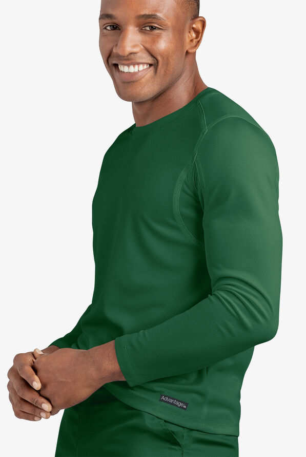 Advantage STRETCH Men's Long Sleeve Crew Neck Underscrub - Hunter - 4