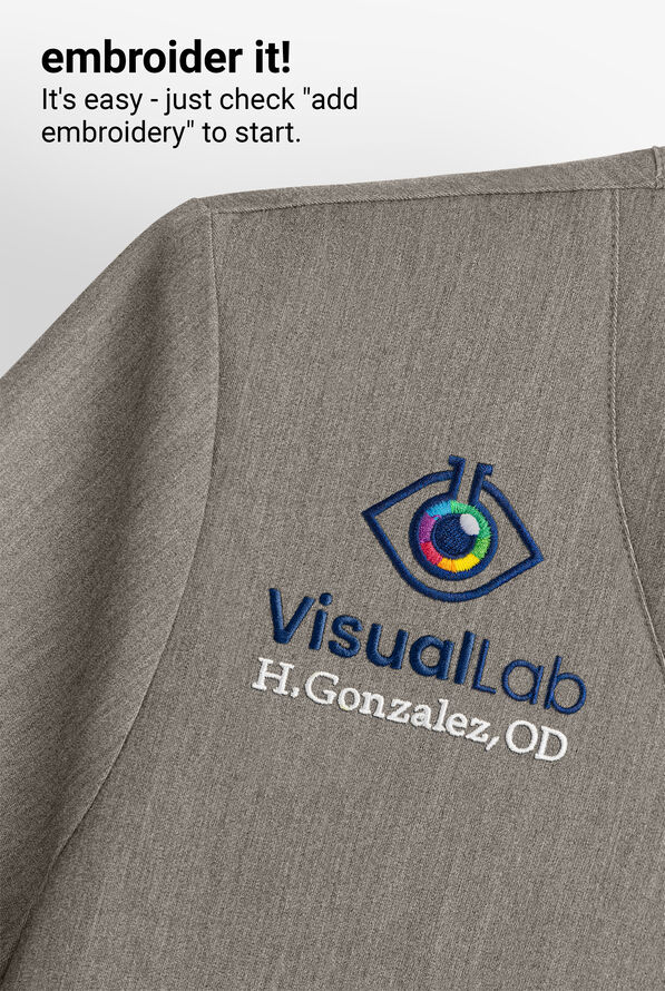 Butter-Soft STRETCH Women's 4-Pocket 3/4" Sleeve Round Neck Scrub Top - Heather Grey - 3