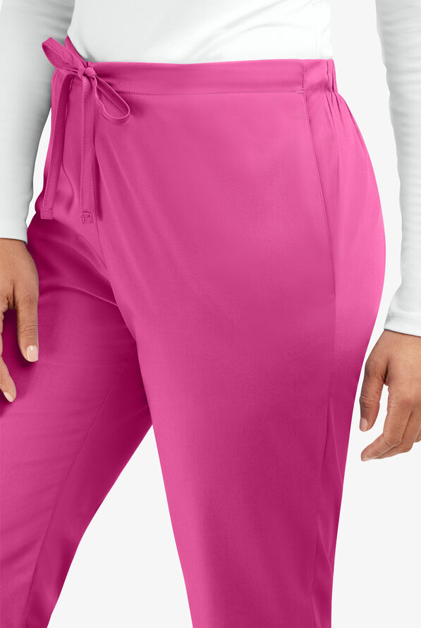 Cherokee Workwear Women's 3-Pocket Flare Leg Drawstring Scrub Pants - Tall - Shocking Pink - 2