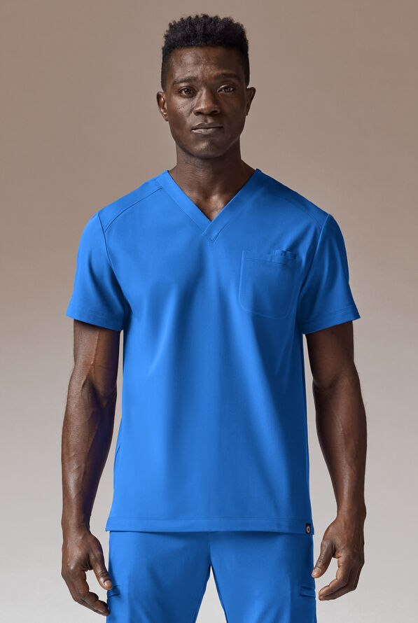 Camisa médica Hypothesis System con cuello en V y 3 bolsillos para hombre - Royal - 1