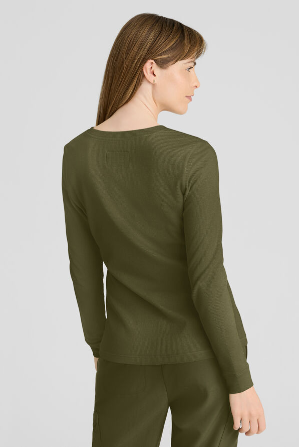 Grey's Anatomy&trade; by Barco Evolve STRETCH Wanderlust Women's 1-Pocket Waffle Knit Underscrub - Fern - 4