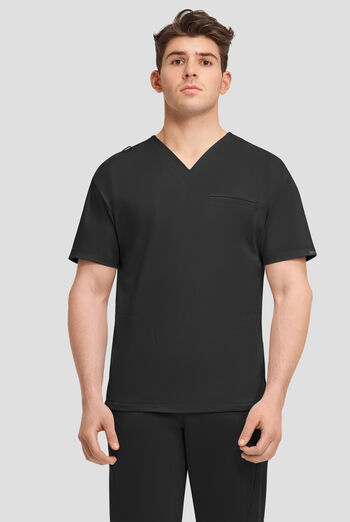 Camisa m&eacute;dica Cherokee Achieve STRETCH de corte holgado con cuello en V y 3 bolsillos para hombre