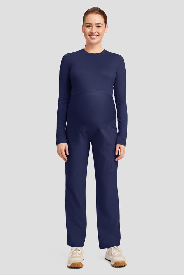 Cherokee Workwear Originals Ultra Women's 3-Pocket STRETCH Maternity Scrub Pants - Navy - 2