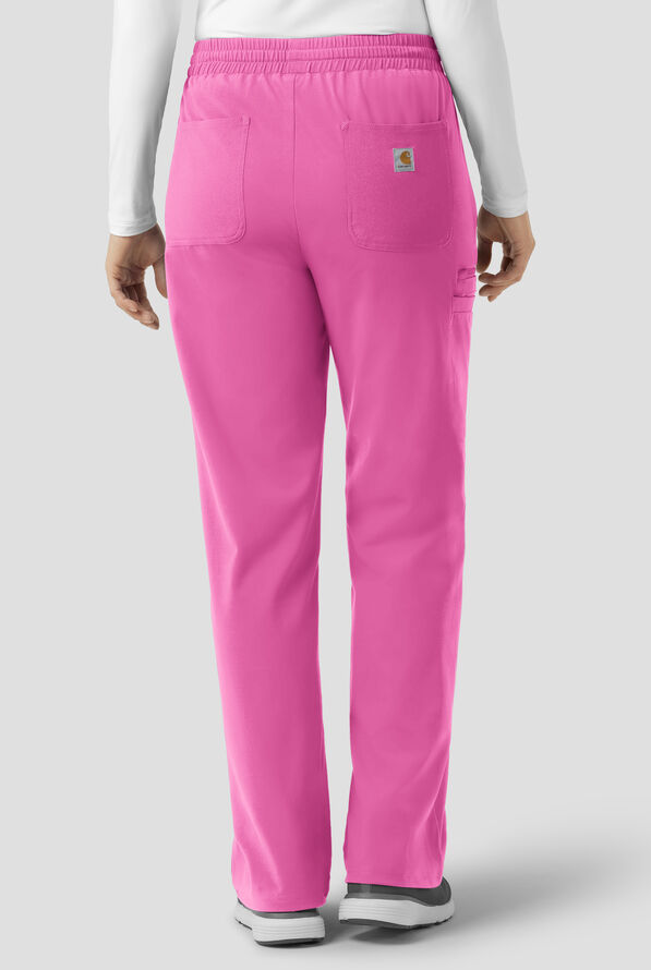 Carhartt Force&reg; Cross-Flex Knits Women's 6-Pocket STRETCH Boot Cut Scrub Pants - Electric Fuchsia - 2