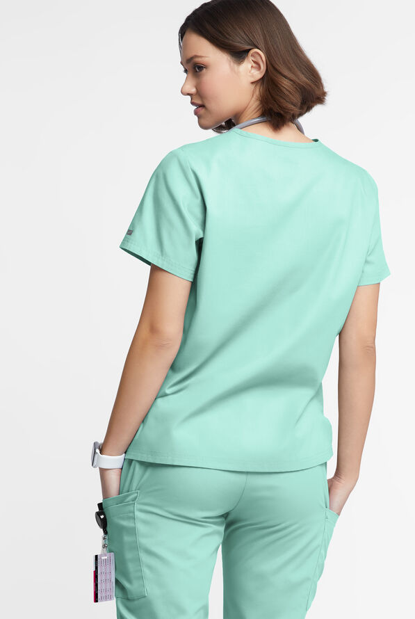 Butter-Soft Originals Women's 2-Pocket V-Neck Scrub Top - Water Mint - 3