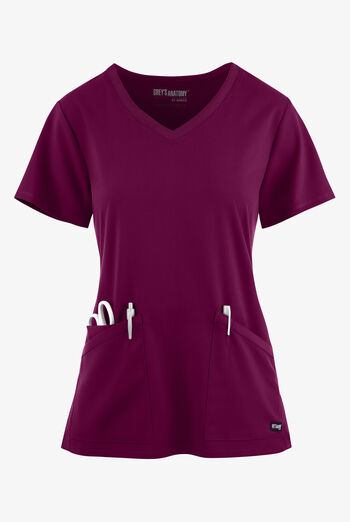 Blusa m&eacute;dica Grey's Anatomy Spandex STRETCH Serena con cuello en V y 3 bolsillos para mujer