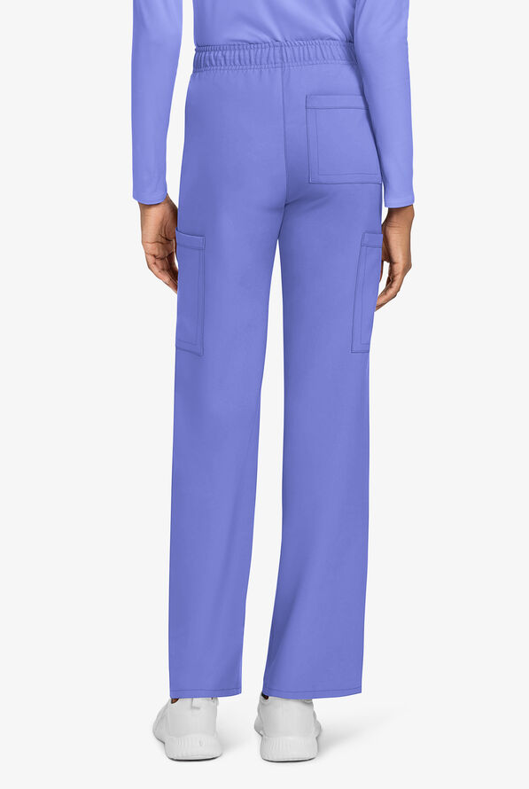 Cherokee Workwear Originals Ultra Unisex 3-Pocket Drawstring Straight Leg Scrub Pants - Ceil Blue - 4