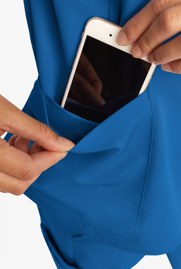 Butter-Soft Women's 6-Pocket V-Neck Scrub Top **Slightly IRREGULAR** - Royal - 7