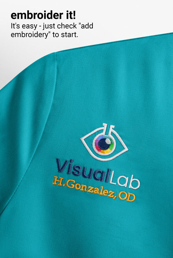 Cherokee Workwear Women's 3-Pocket V-Neck Scrub Top - Teal Blue - 4