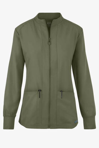 Med Couture Insight Women's 3-Pocket Zip Front Warm Up Scrub Jacket