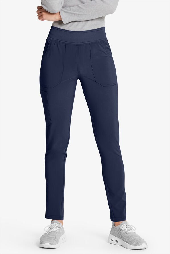Pantalón médico Dickies EDS Essentials de tiro medio con piernas pitillo y 5 bolsillos para mujer - Navy - 1