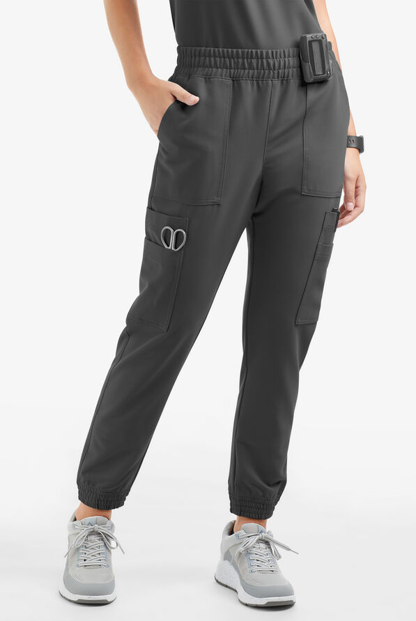 Movement by Butter-Soft Cephei Women's 11-Pocket Jogger Scrub Pants - Pewter - 1