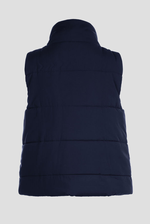 koi Essentials Nula Women's 2-Pocket Zip Front Puffer Scrub Vest - Navy - 2